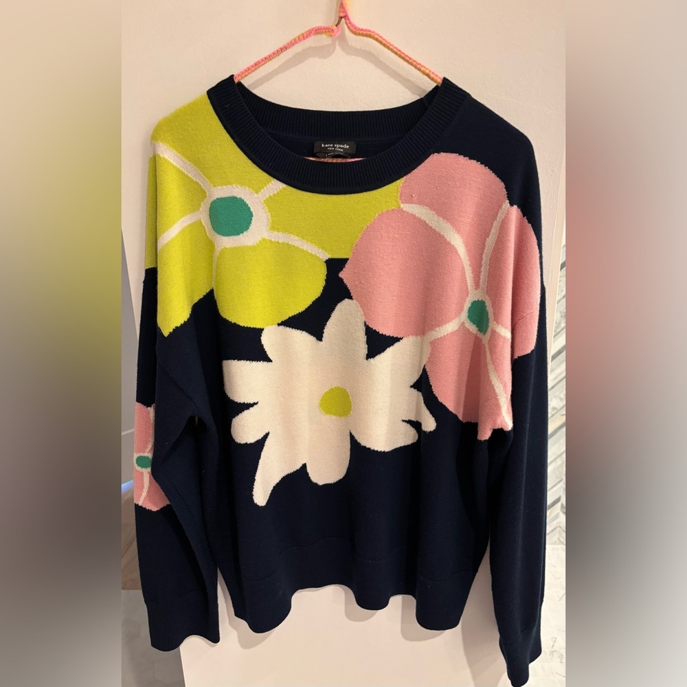 Kate Spade Abstract Flower Sweater, SZ L